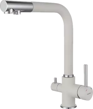 Смеситель GRANFEST для кухни Г-обр. с краном питьевой воды D-35мм иней