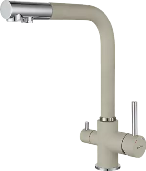 Смеситель GRANFEST для кухни Г-обр. с краном питьевой воды D-35мм топаз