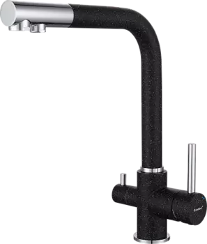 Смеситель GRANFEST для кухни Г-обр. с краном питьевой воды D-35мм черный