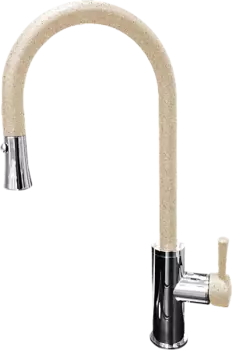 Смеситель GranFest для кухни Выдвижная лейка U-обр. D-35 mm (песочный)