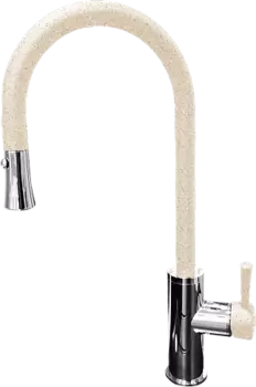 Смеситель GranFest для кухни Выдвижная лейка U-обр. D-35 mm (бежевый)