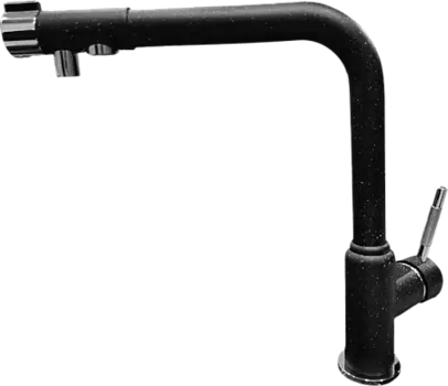 Смеситель GranFest Г-обр. с краном питьевой воды D-35mm (черный)