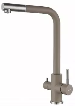Смеситель GranFest QUARZ для кухни Г-обр. с краном питьевой воды D-35мм.арт. Z-5421 песочный