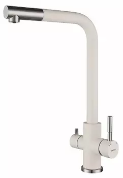 Смеситель GranFest QUARZ для кухни Г-обр. с краном питьевой воды D-35мм.арт. Z-5421 белый