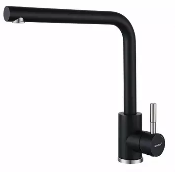 Смеситель GranFest QUARZ для кухни Г-обр. D-35мм, арт Z-5411 черный