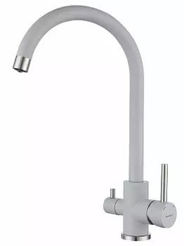 Смеситель GranFest QUARZ для кухни U-обр. с краном питьевой воды D-35мм арт.Z-5420 серый