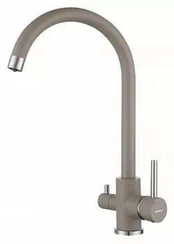 Смеситель GranFest QUARZ для кухни U-обр. с краном питьевой воды D-35мм арт.Z-5420 песочный