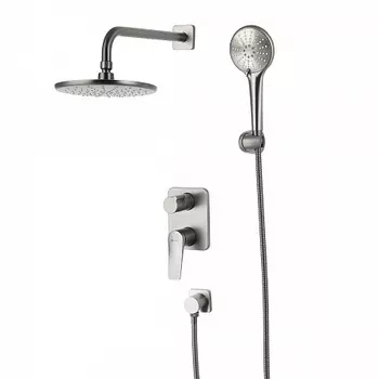 Смеситель Lemark Bronx LM3729GM для душа встраиваемый с дополнительной 3-функц. лейкой, графит