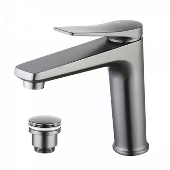 Смеситель Lemark Bronx LM3737GM для умывальника средний, монолитный, графит