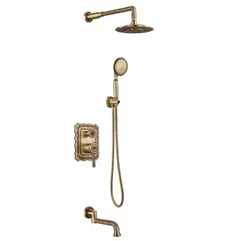 Смеситель Lemark Jasmine LM6622B для ванны и душа встраиваемый с дополнит. 1-функц. лейкой, бронза