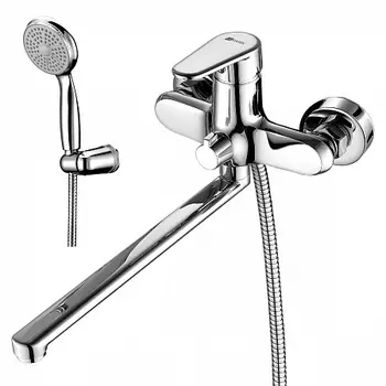 Смеситель Lemark Point LM0351C универсальный с плоским изливом 300мм, дивертор с кер. пласт, хром