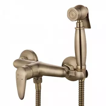 Смеситель Lemark Pramen LM3318B настенный с гигиеническим душем, бронза