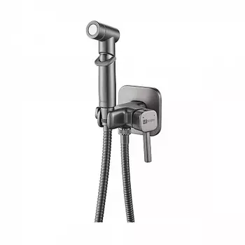 Смеситель Lemark Solo LM7165GM с гигиеническим душем, встраиваемый, графит