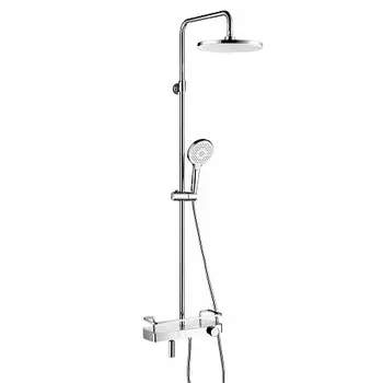 Смеситель Lemark Tropic LM7011C для ванны и душа термост. с верхней душ.лейкой "Тропич. дождь", хром
