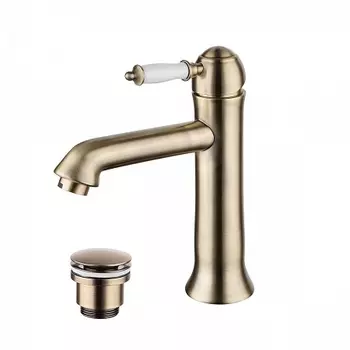 Смеситель Lemark Villa LM4837B для умывальника средний, монол., с донным клапаном клик-клак, бронза