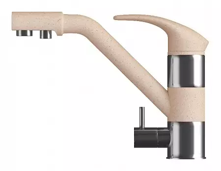 Смеситель Polygran кухонный ДУО (Бежевый №27)-цвет снят с производства