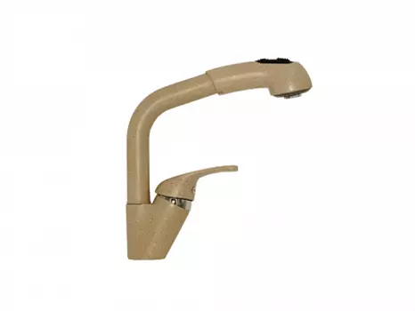 Смеситель Polygran кухонный Высокая Лейка (песочный №302)