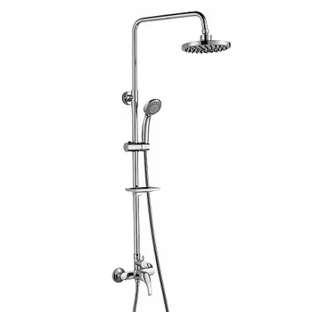 Смеситель Rossinka A35-45 для душа с верхней лейкой "Тропический дождь" и 3-ф. лейкой, хром