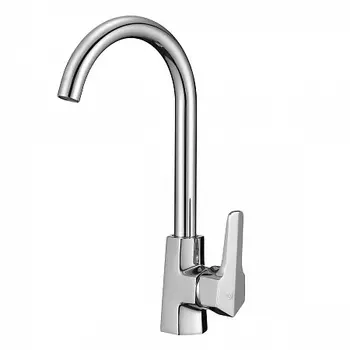 Смеситель Rossinka RS44-23 одноручный (35мм) для кухни с высоким поворотным изливом, хром