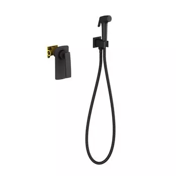 Смеситель Timo Helmi 4089/03SM встроенный с гигиеническим душем, черный матовый