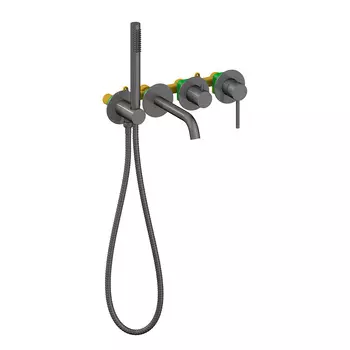 Смеситель TIMO Saona 2314/18YSM для ванны скрытого монтажа, черное золото