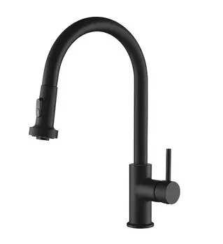 Смеситель Timo Saona 2316/03FL с выдвижной лейкой, черный