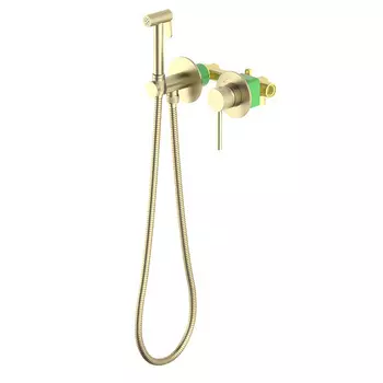Смеситель Timo Saona 2339/17SM с гигиеническим душем с защитой от ожогов, золото матовое