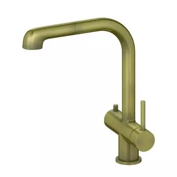 Смеситель Timo Saona 2346/02FL для кухни с подключением фильтра и выдвижной лейкой, антик