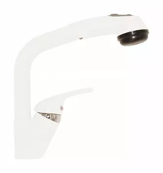 Смеситель TOLERO кухонный Высокая Лейка (белый №923)