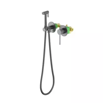 Смеситель встроенный с гигиеническим душем с защитой от ожогов Timo Saona 2339/18SM черное золото