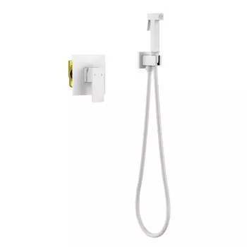 Смеситель встроенный с гигиеническим душем Timo Selene 2089/16SM белый матовый