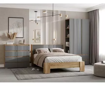 Спальный гарнитур Хелен (210, 211,4, Серый, 397,2)