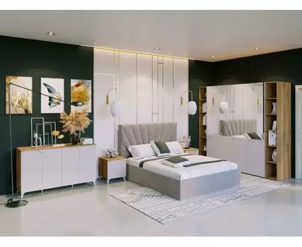 Спальный гарнитур Лео (Серый)