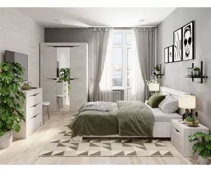 Спальный гарнитур Леон (Серый)