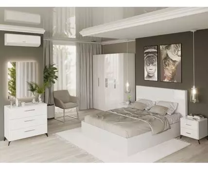 Спальный гарнитур Моника Люкс (Белый)