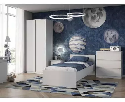 Спальный гарнитур Штерн (200, 205, 90х200 см, Прямые, Белый, 295)