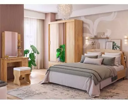 Спальный гарнитур Виктория (140х200 см, Белый)