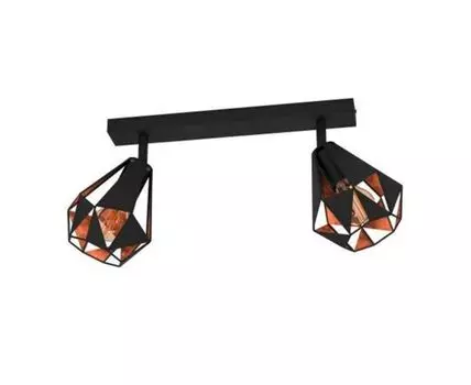 Спот CARLTON 7 E27, 2х40W, L420, B160, H255, сталь, черный/медный, 43716