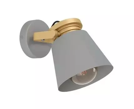 Спот TWICKEN, 1Х28W, E27, L180, B150, H200, сталь, серый, золотой, 43835