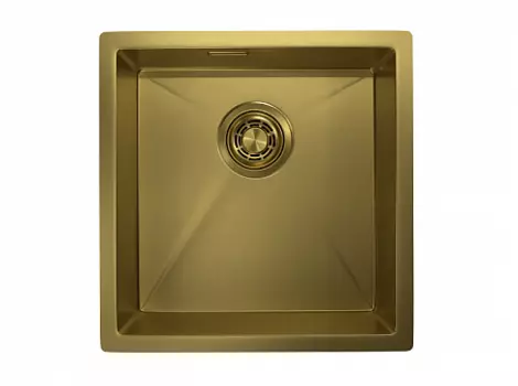 Стальная кухонная мойка Granula GR-4445U золото сатин