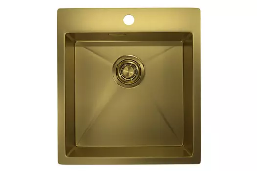 Стальная кухонная мойка Granula GR-4600 золото сатин