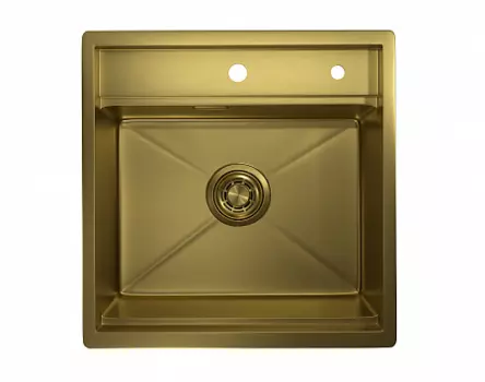 Стальная кухонная мойка Granula KS-5051 золото сатин
