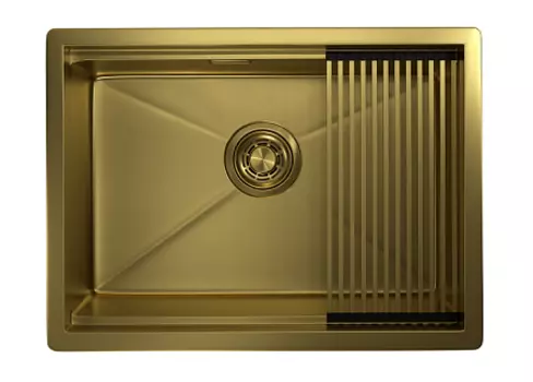 Стальная кухонная мойка Granula KS-6045U золото сатин