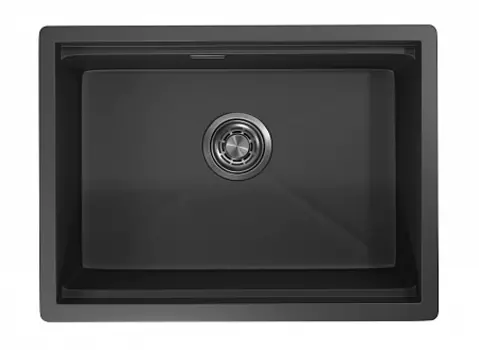 Стальная кухонная мойка Granula KS-6045U черный матовый