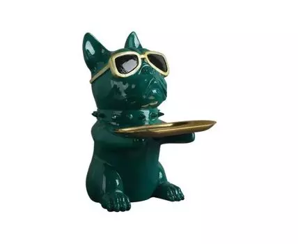 Статуэтка бульдог (Зеленый, 13)