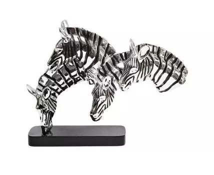 Статуэтка Зебра (серебристый, черный, 9)