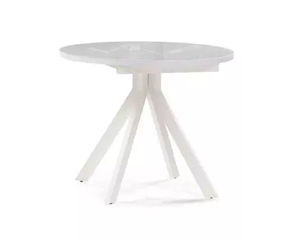 Стеклянный стол Ален 90 белый (Черный, 90)