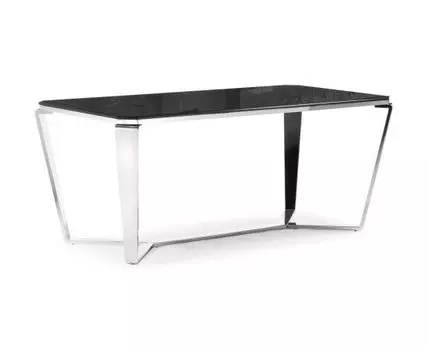 Стеклянный стол Monic черный (хром, 80)