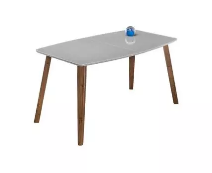 Стеклянный стол Серсея грей / орех кантри (мультиколор, белый, 110)