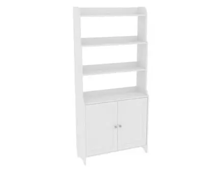 Стеллаж 20 Вествик, массив сосны, цвет белый